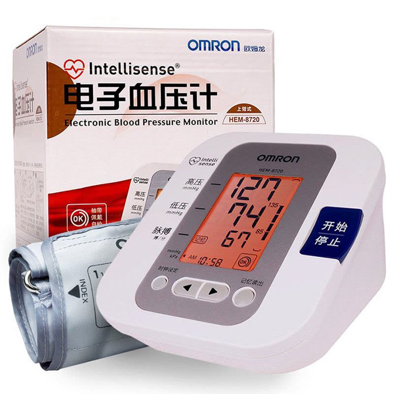 欧姆龙(OMRON)电子血压计 U30同款 HEM-8720(上臂式)智能加压测量 背光灯屏幕图片