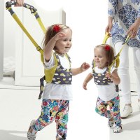 2017新款婴儿学步带防走失防勒胸围可调节宝宝婴幼儿童小孩学走路行步带四季通用款卡通印花单双手两用款牵引绳