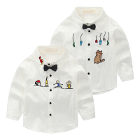 2017新款春季男童卡通白色衬衫春装新款儿童装韩版长袖衬衣宝宝衣服汗衫子春季男童卡通白色衬衫春装新款儿童装韩版长袖衬衣宝