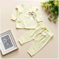 新生儿衣服0-3个月6春装 婴儿和尚服2017新品简约可爱小清新多款多色可选睡秋衣 宝宝内衣套装春季