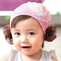 0-1岁韩国婴儿发带发饰春夏秋季女童女宝宝假发带儿童拍照头饰2017新品简约小清新多款多色可选