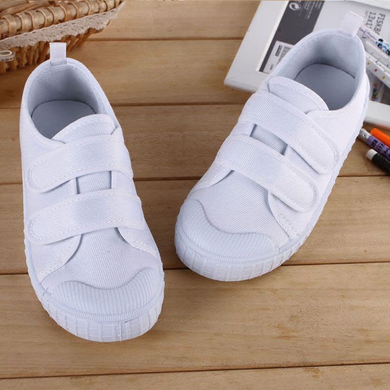 童鞋白布鞋儿童白鞋小学生帆布鞋幼儿园宝宝童鞋男女童舞蹈运动鞋2017新品简约小清新多款多色可选图片