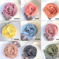 新款男女童围巾春款 宝宝时尚百搭可爱儿童围巾小孩丝巾2017新品纯色简约小星星印花小清新多款多色可选