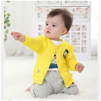 薄款宝宝外套春婴儿长袖开衫男女童上衣0-1-2-3岁儿童衣服2017新品简约可爱卡通小清新多款多色可选