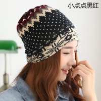 帽子女潮韩国套头帽薄针织月子帽秋冬包头帽堆堆帽男帽休闲字母帽2017新品可爱印花简约小清新多款多色可选