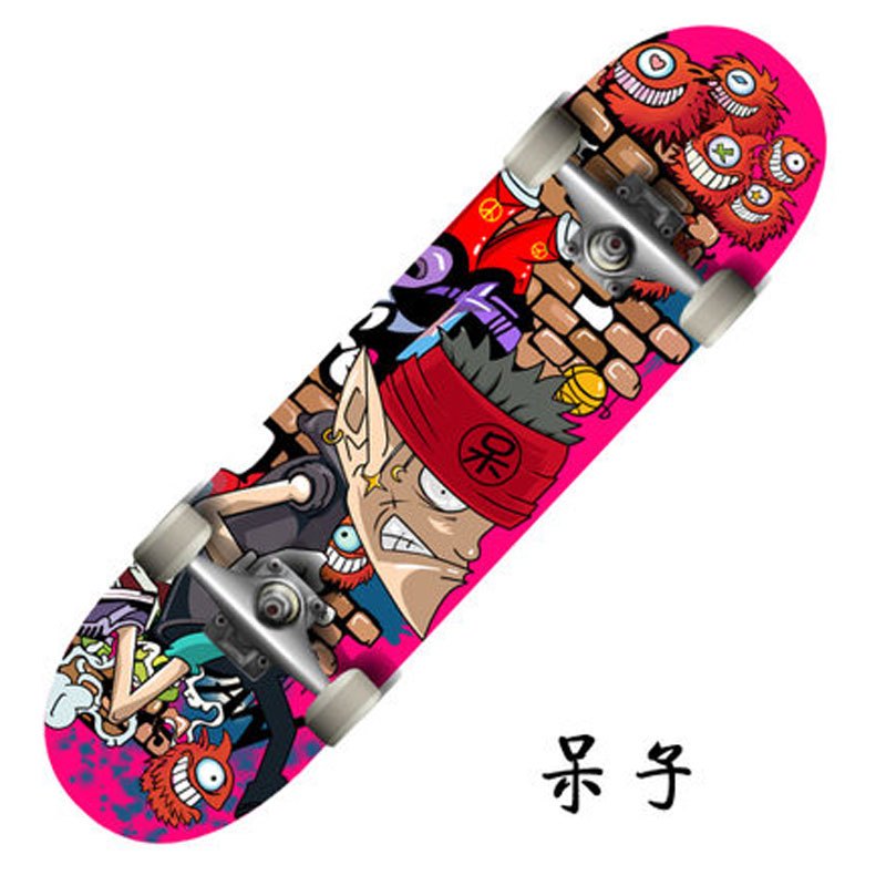 双面初级滑板 四轮儿童滑板车 宝宝滑板车 少年冲浪式木滑板2017新品可爱卡通简约时尚小孩子滑板潮