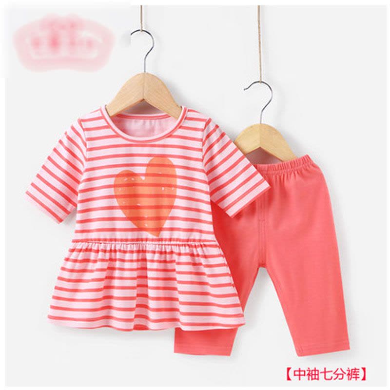 女童套装夏1-3童装儿童短袖短裤婴儿衣服小童夏季2一岁宝宝夏装女2017新品可爱卡通简约休闲套装夏天图片