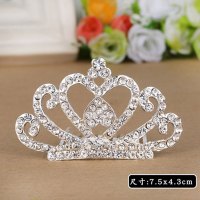 2017新品夏季 儿童发饰公主发箍小女孩发卡女童水钻头箍发梳皇冠头饰简约小清新多款多色可选