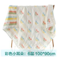 适用于0-4岁小孩子婴儿浴巾纱布盖夏季空调毯毛巾被新生儿童纱布被子可爱卡通简约小清新多款多色可选
