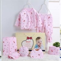 适用于0-3个月男女宝宝可爱卡通小动物印花春夏新款婴儿衣服新生儿礼盒初生满月宝宝母婴用品刚出生套装