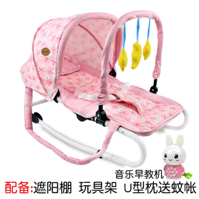 多功能婴儿椅婴儿摇椅躺椅 新生儿宝宝哄睡安抚儿童摇摇椅适用于0-15个月男女宝宝简约小清新椅子图片