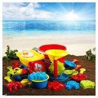 儿童沙滩玩具车套装宝宝玩沙子大号挖沙漏铲子婴儿洗澡决明子工具当季新品可爱玩沙工具-建雄经济大车6件套