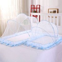婴儿蚊帐宝宝纹帐无底可折叠简约小清新新生儿童小孩床防蚊蒙古包罩宝宝床上用品