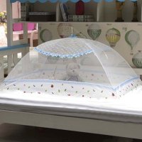 婴儿床宝宝蚊帐罩无底免安装可折叠落地新生儿童小孩防蚊罩蒙古包简约宝宝蚊帐