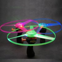 简约小清新幼儿园儿童发光玩具拉线飞碟闪光飞盘大号运动飞盘男女宝宝通用四季可玩竹蜻蜓