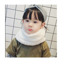 冬季儿童加绒围巾韩版小清新宝宝加厚毛绒围脖男女童保暖脖套通用简约婴童围巾