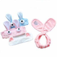 可爱宽边蝴蝶结洗脸发带韩版兔猫耳朵绒布洗脸发箍女压发头套发饰女孩子头发 配饰