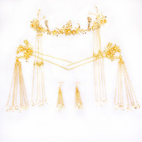 古代中式复古秀禾服头饰新娘古装头饰发箍流苏凤冠结婚发饰品套装女生头发 配饰