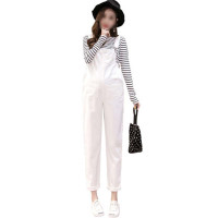 孕妇背带裤春秋薄款外穿裤子春夏孕妇牛仔裤简约肩带可调孕产妇服饰孕妇裤子背带裤