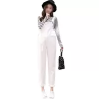 孕妇背带裤春秋薄款外穿裤子春夏孕妇牛仔裤简约肩带可调孕产妇服饰孕妇裤子背带裤