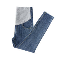 孕妇裤女春秋季外穿打底裤小脚铅笔裤子孕妇春装牛仔裤简约裤腰可调孕产妇服饰孕妇裤子