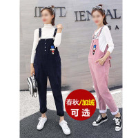 简约孕妇背带裤子春秋款春装套装免脱春季孕产妇服饰背带可调孕妇裤子背带裤长裤