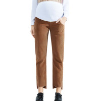 孕妇休闲裤春秋薄款灯芯绒秋冬外穿春装运动裤子简约孕产妇服饰腰部可调孕妇裤子