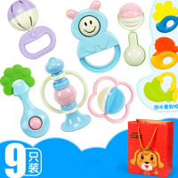 暖色摇铃6件套+牙胶3] 婴儿手摇铃玩具0-3-6-12个月牙胶1岁幼儿宝宝男女孩玩具宝宝牙胶
