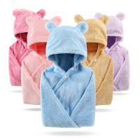 婴儿浴巾带帽斗篷儿童宝宝新生洗澡浴袍初生四季通用简约清新孕婴童浴衣小孩子浴巾