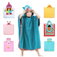 宝宝浴巾带帽斗篷毛巾料新生儿儿童浴袍浴巾卡通婴儿四季通用可爱孕婴童浴衣