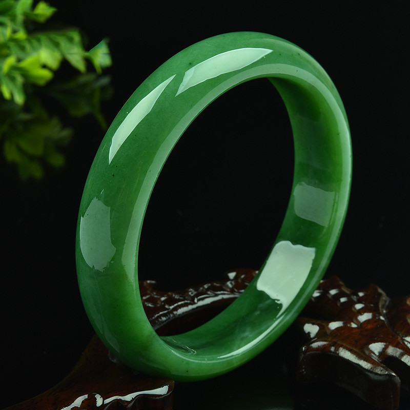 帛兰梓韵天然东陵玉手镯a货冰种玉镯子女款手镯翠绿时尚玉镯子60mm