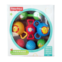 费雪球7球礼盒套装3-12个月婴儿玩具球宝宝手抓训练弹力球捏捏叫摇铃球F0920