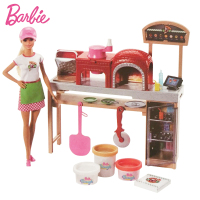 Barbie芭比之批萨学院FHR09礼盒套装女孩厨房过家家生日礼物玩具