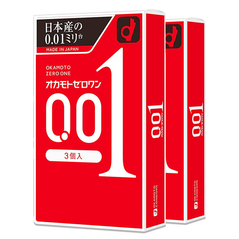 [日本本土版]Okamoto冈本 001超薄避孕套安全套 3片*2盒装 成人用品计生用品 [预售]