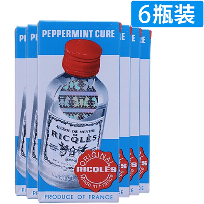 法国RICQLES双飞人薄荷药水50ml 6瓶 口服外涂皆可 伤风感冒清凉止痒提神醒脑消暑 烫伤蚊虫叮咬牙痛消毒效炎