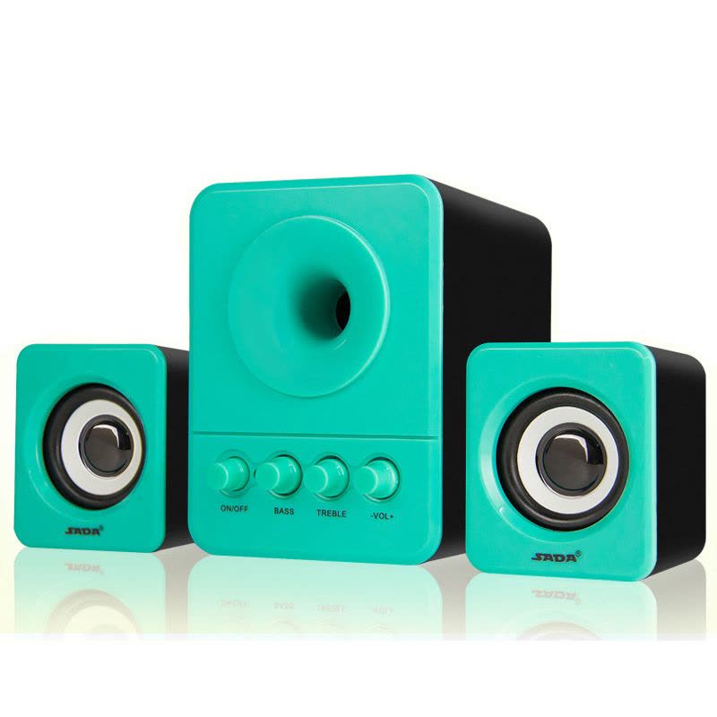 SADA D-203电脑音箱手机笔记本小音响台式机迷你usb2.1低音炮影响(黑蓝色)图片