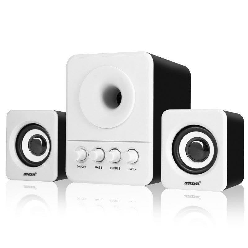 SADA D-203电脑音箱手机笔记本小音响台式机迷你usb2.1低音炮影响(黑蓝色)图片