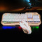 GTX400铁甲勇士铁底发光套装 机械手感金属背光游戏有线键盘台式电脑笔记本USB吃鸡LOL