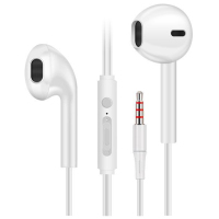 启融 耳机入耳式 苹果耳机耳塞式 安卓手机耳机华为/小米耳机 通用有线耳机 白色线控带麦 运动耳机