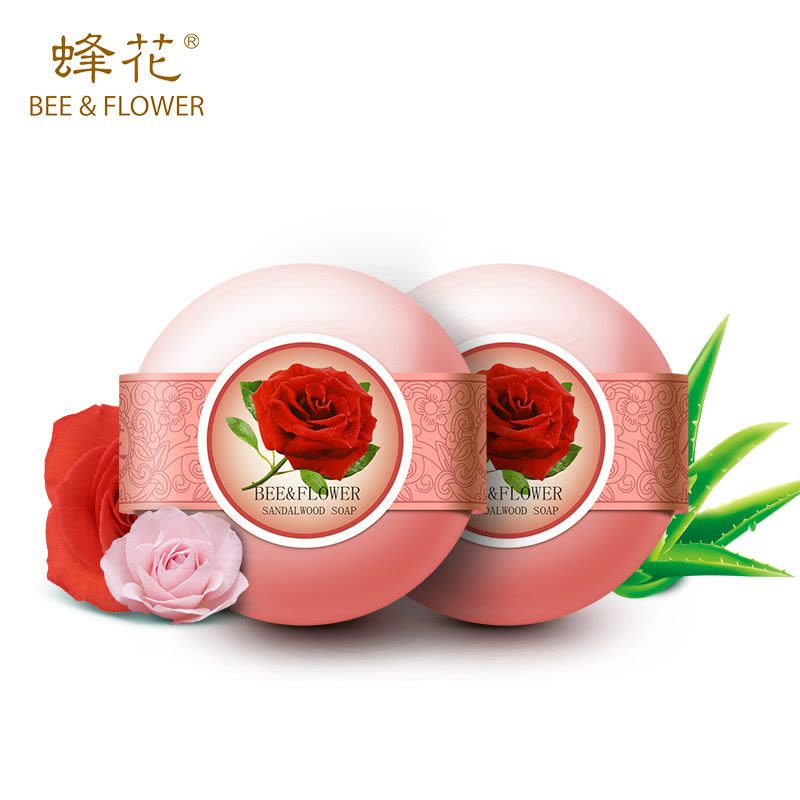 蜂花玫瑰高级洁面皂115g*2块装 清洁肌肤滋养护理洗面香皂 手工皂图片