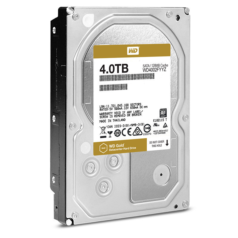 西部数据(WD) 金盘 4TB 7200转128M SATA6Gb/s 企业级硬盘(WD4002FYYZ)