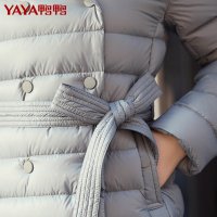 鸭鸭 冬新款连帽轻薄羽绒服女长款正品女装韩版新潮B-5549
