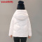 鸭鸭秋冬款女装韩版时尚外套连帽织带羽绒服女短款潮B57605