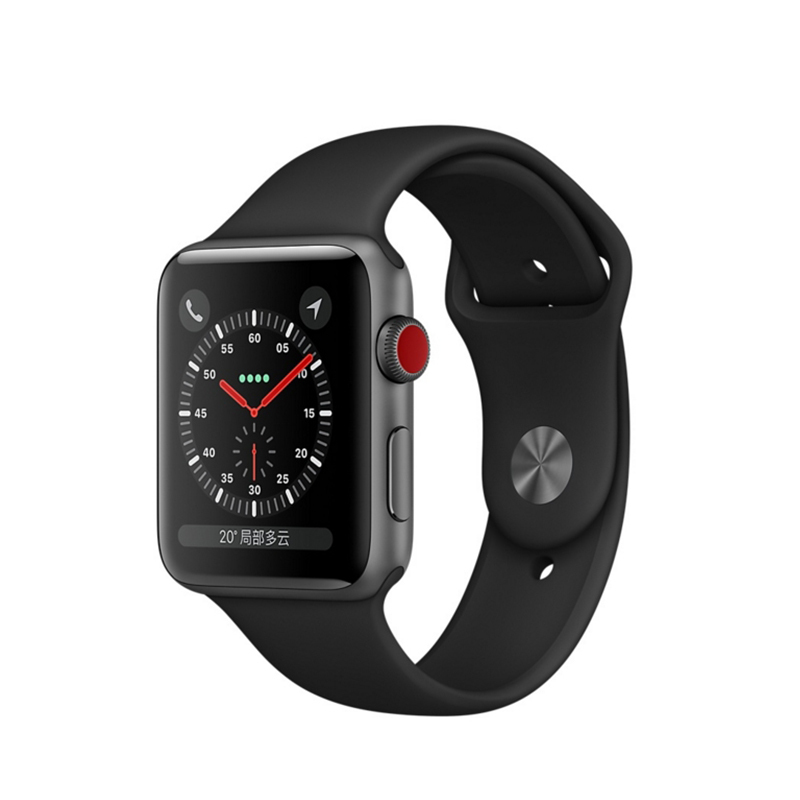 苹果(Apple)Watch Series 3 智能手表 GPS + 蜂窝网络 深空灰色搭配黑色运动型表带38MM