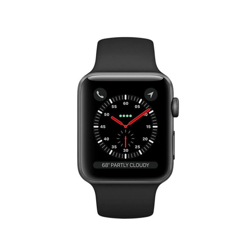 苹果(Apple)Watch Series 3智能手表 GPS + 蜂窝网络 深空灰色搭配黑色运动型表带42MM图片