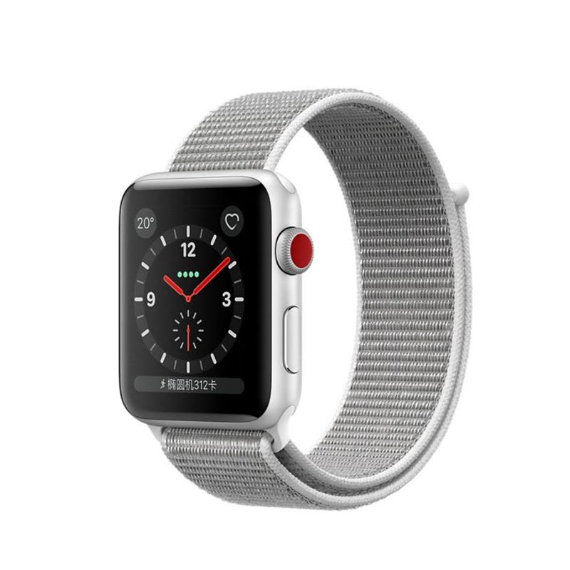 苹果(Apple)Watch Series 3 智能手表 GPS + 蜂窝网络 银色搭配海贝色回环式运动表带38MM图片