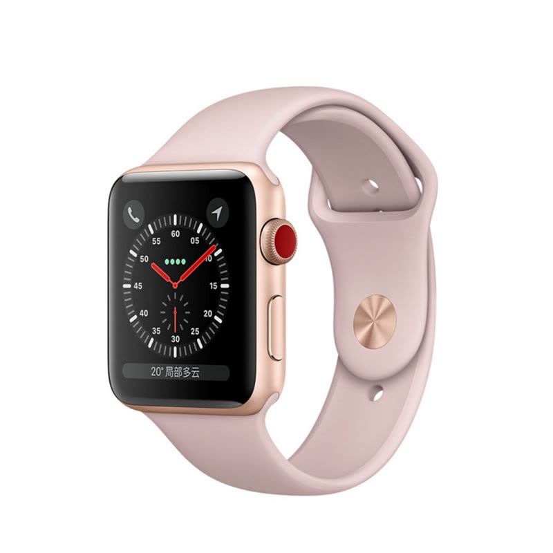 苹果(Apple)Watch Series 3智能手表 GPS + 蜂窝网络 金色搭配粉砂色运动型表带38MM图片