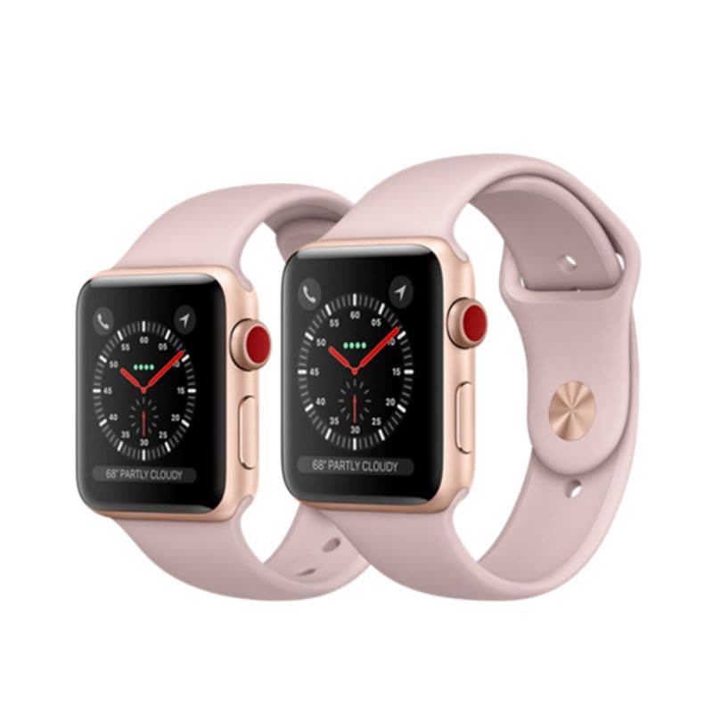 苹果(Apple)Watch Series 3智能手表 GPS + 蜂窝网络 金色搭配粉砂色运动型表带38MM图片