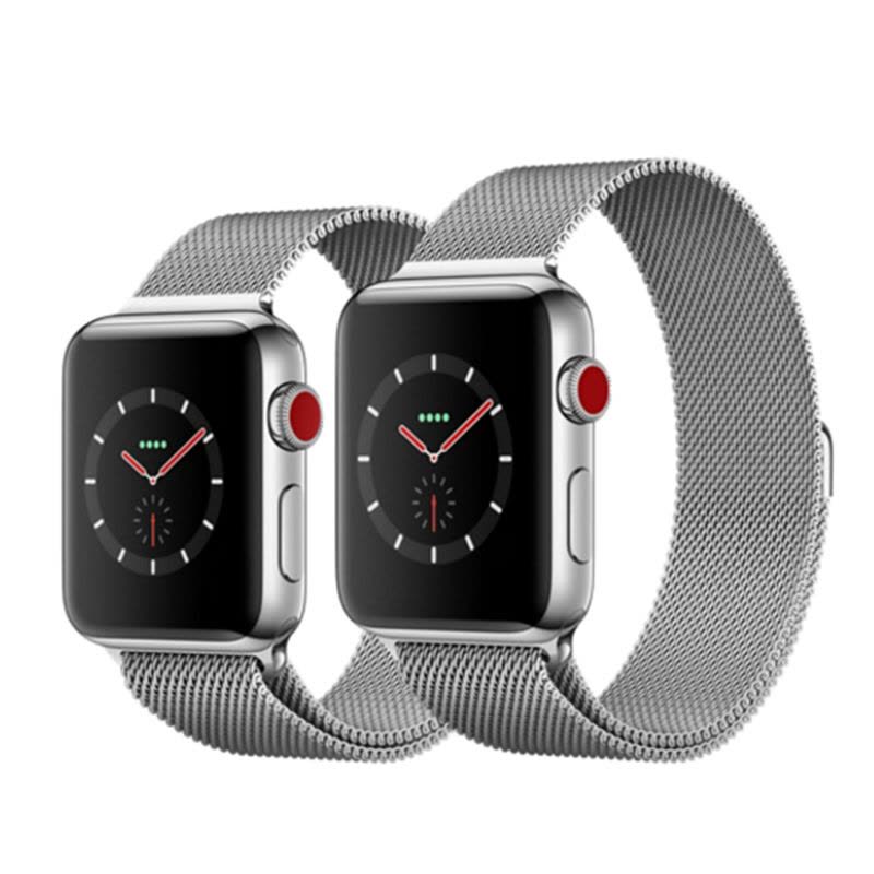 苹果(Apple)智能手表Watch Series 3 GPS+蜂窝网络 不锈钢表壳搭配米兰尼斯表带38MM/18H图片