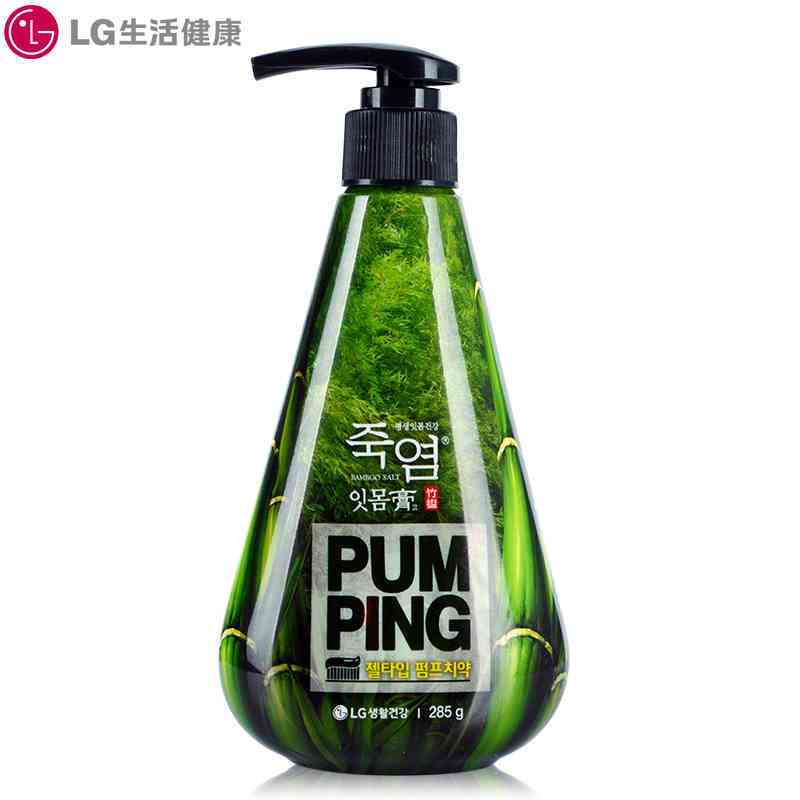 竹盐pumping进口派缤按压式牙膏285g 薄荷味 清新口气